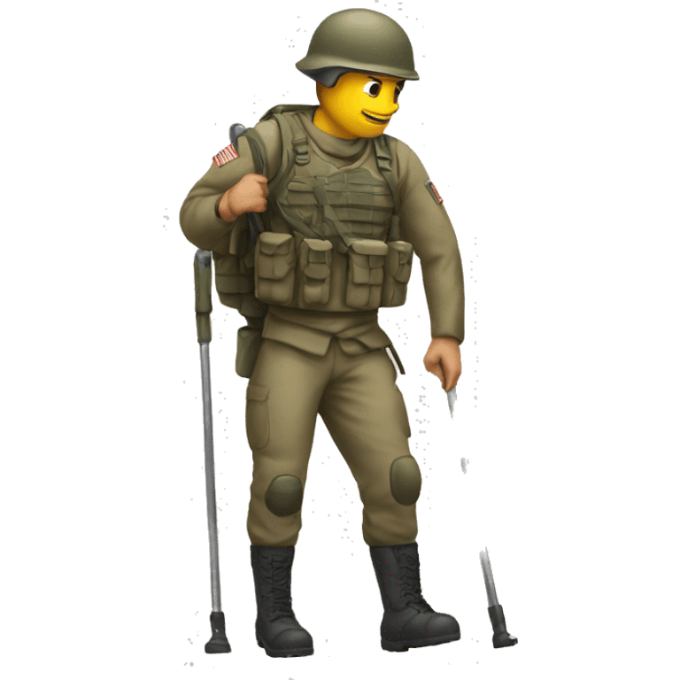 soldier with a crutch emoji