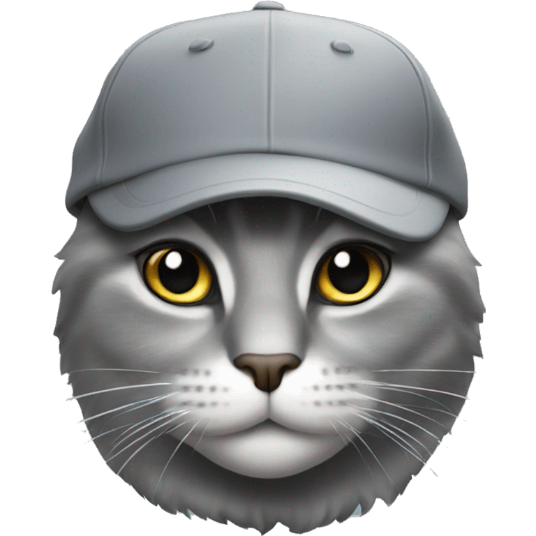 Grey Cat wearing cap emoji