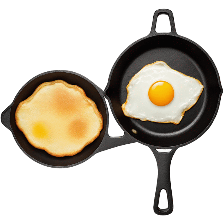 one fried egg in a cast iron pan emoji