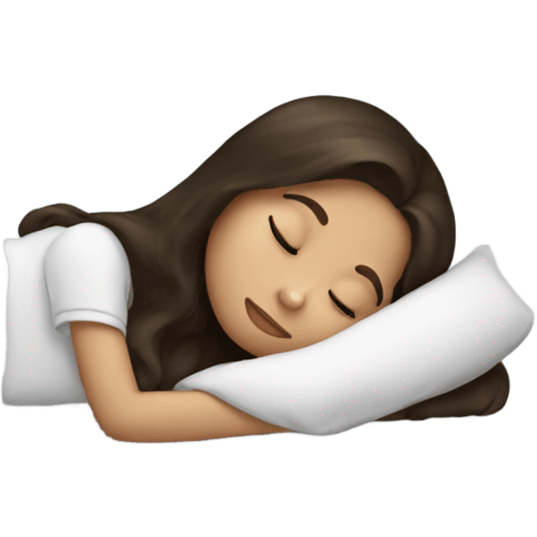 Brunette girl sleeping emoji