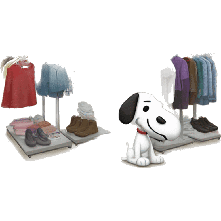 Snoopy clothing shopping  emoji