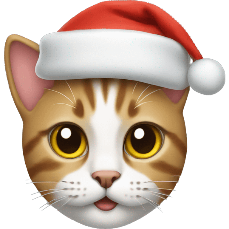 cat wearing a christmas hat emoji