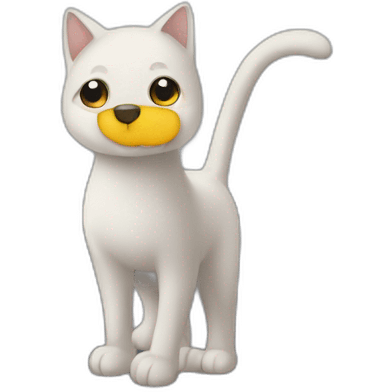 Chat sur un chemin emoji