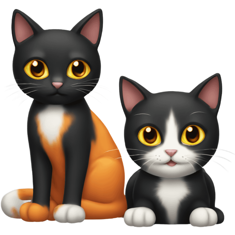 black cat and orange cat emoji