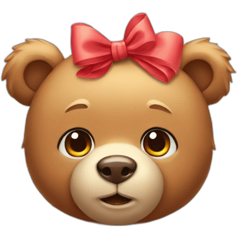 cute bear with bow on head emoji