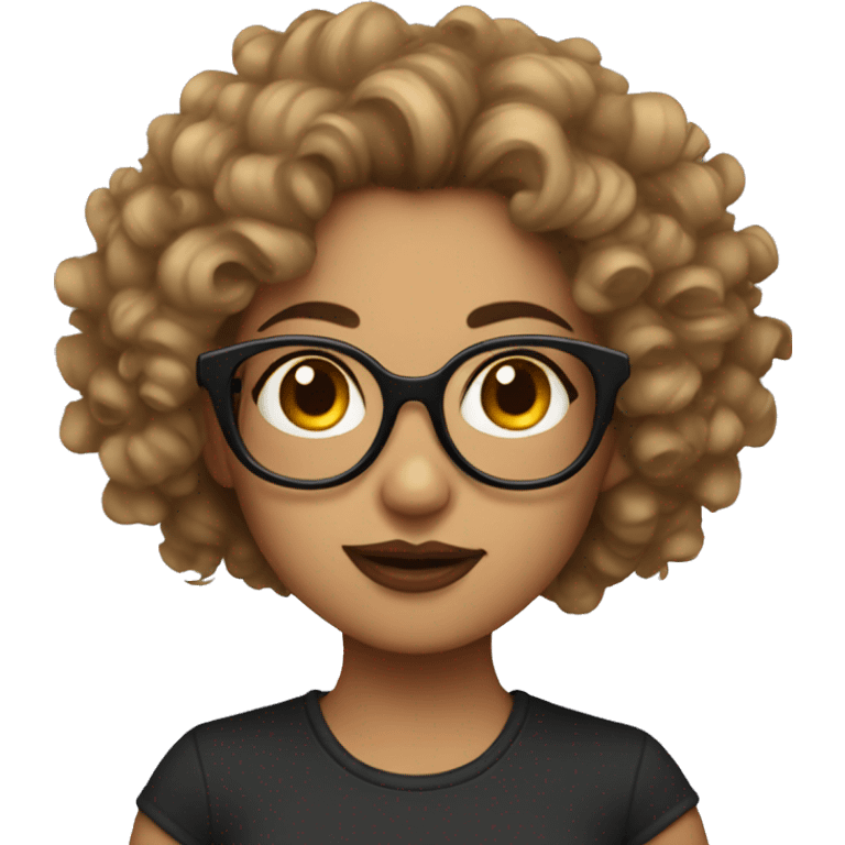 tattooed girl with glasses and curly hair emoji