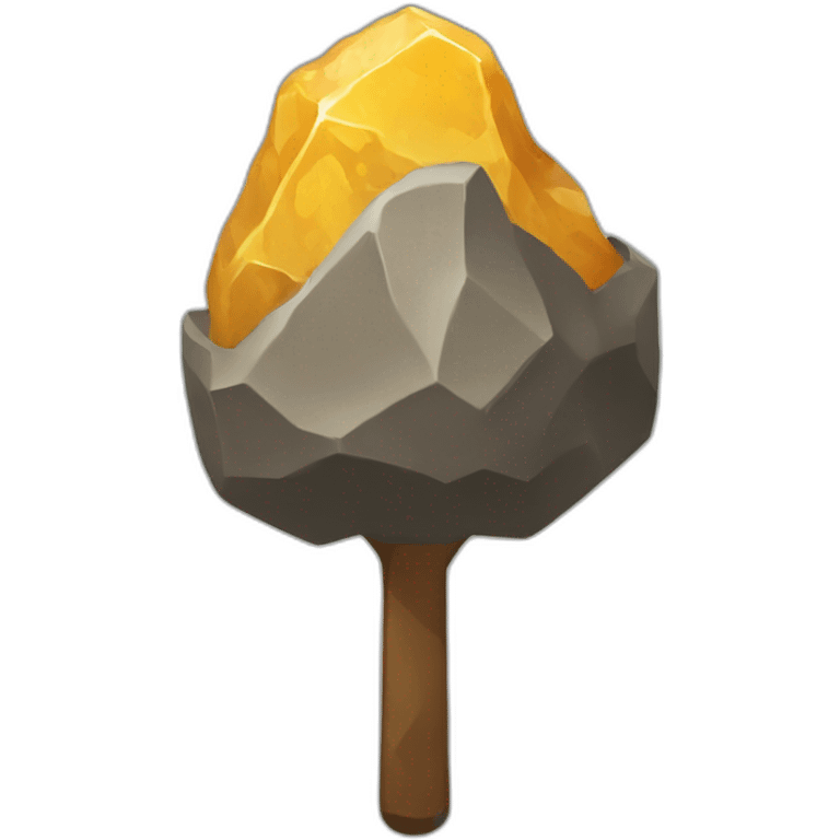 a nugget mined by a pickaxe emoji