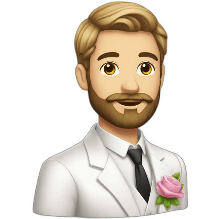 Homme barbu mariage gay emoji