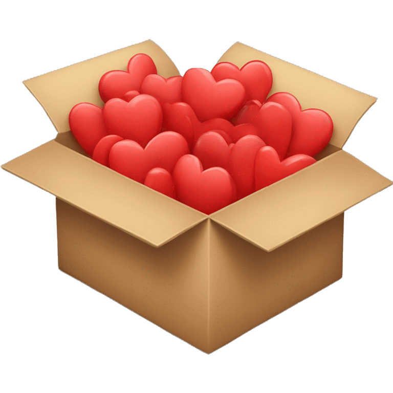 Box full of red hearts emoji