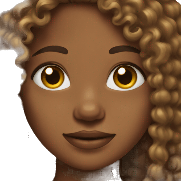 Brown skin curly hair girl emoji