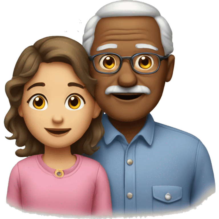 Grandpa and daughter portrait emoji