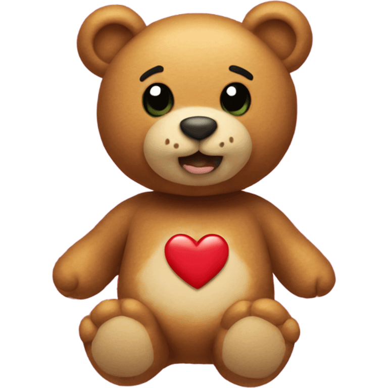 Link, happy teddy bear with a heart and hearts floating around him  emoji