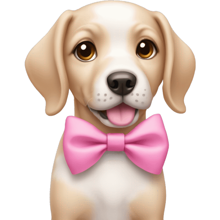 Cute dog wearing pink bow emoji