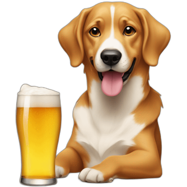 Dogs drink beer in a party emoji