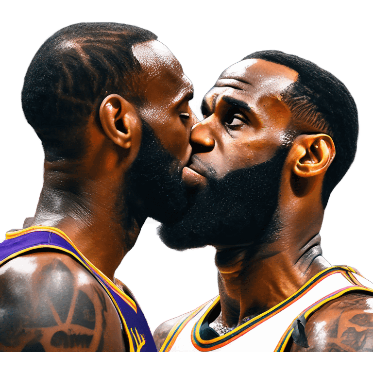 LeBron kissing bronny James  emoji