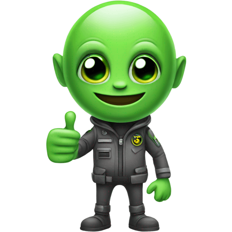  alien, green, thumbs up emoji