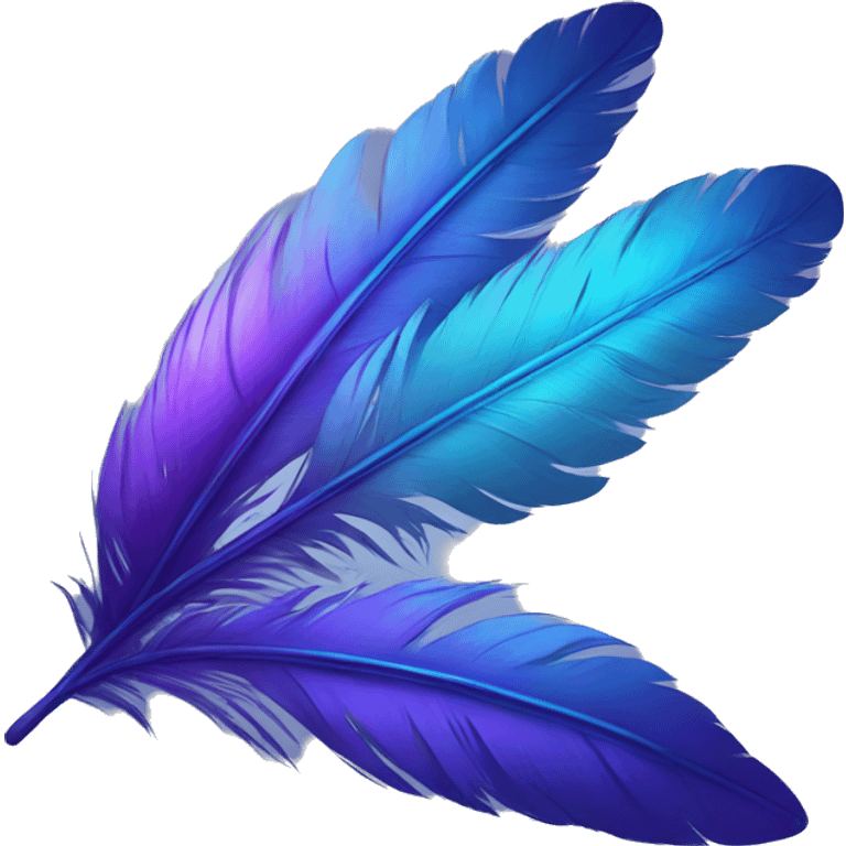 Blue Purple gradient feather emoji