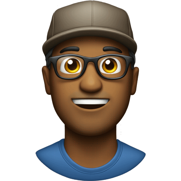 Hombre con gorra y lentes emoji