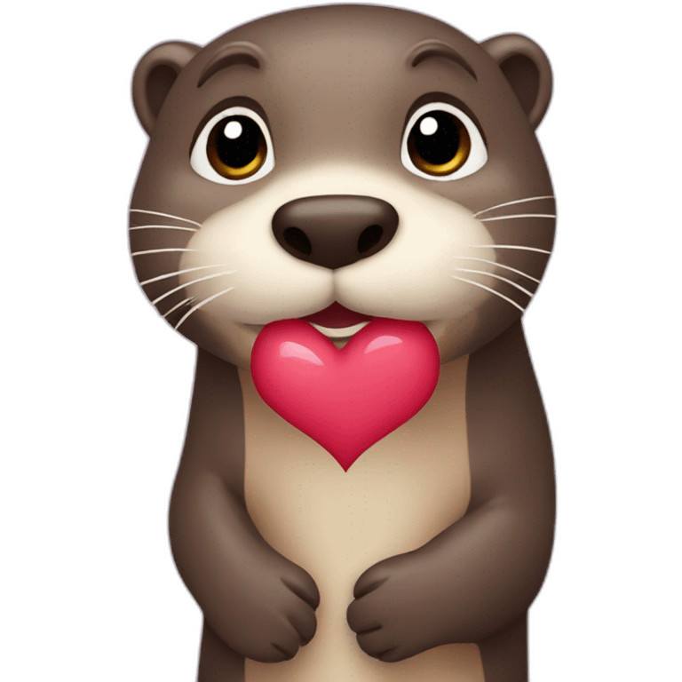 Emoji otter that makes a heart emoji