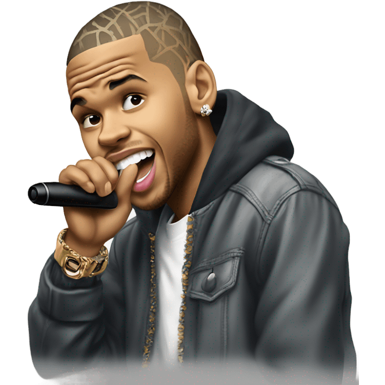 Hyper Realistic Chris Brown singing to Karruche  emoji