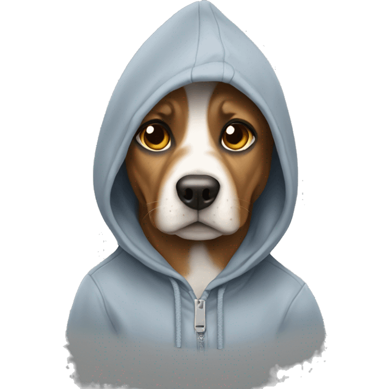 Dog wearing a hoodie emoji