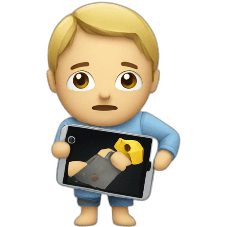 a user with a broken smartphone emoji