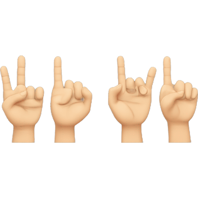 a hand with the second and third fingers crossed, and the  finger four down  emoji