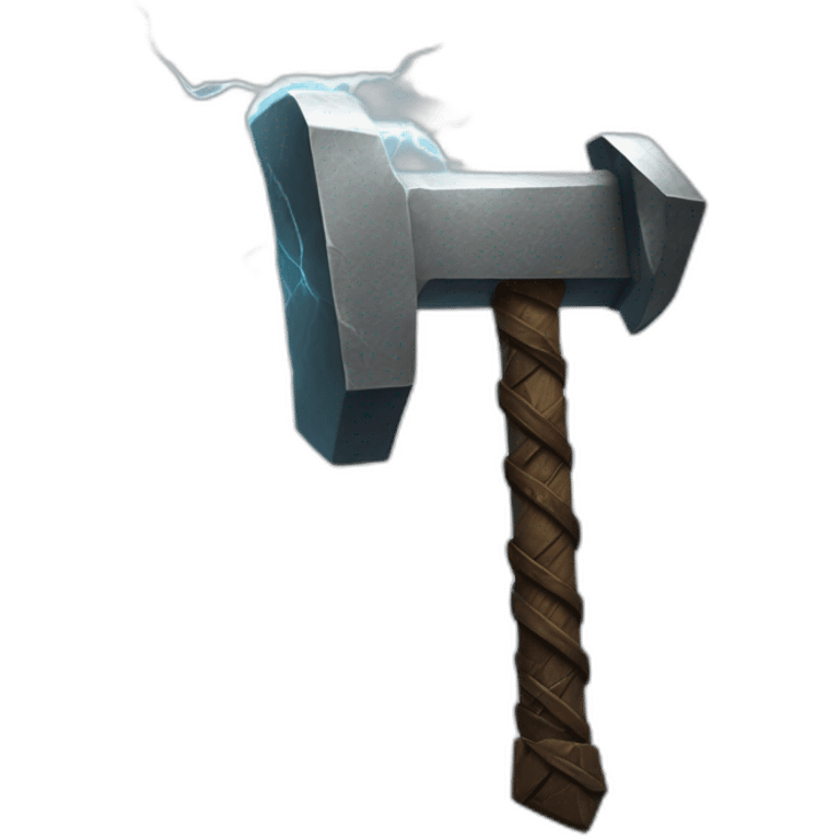 mjolnir with lightning emoji