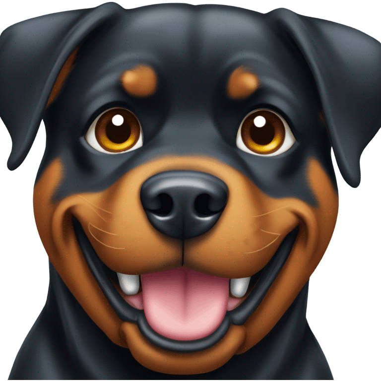 Rottweiler dog winking  emoji