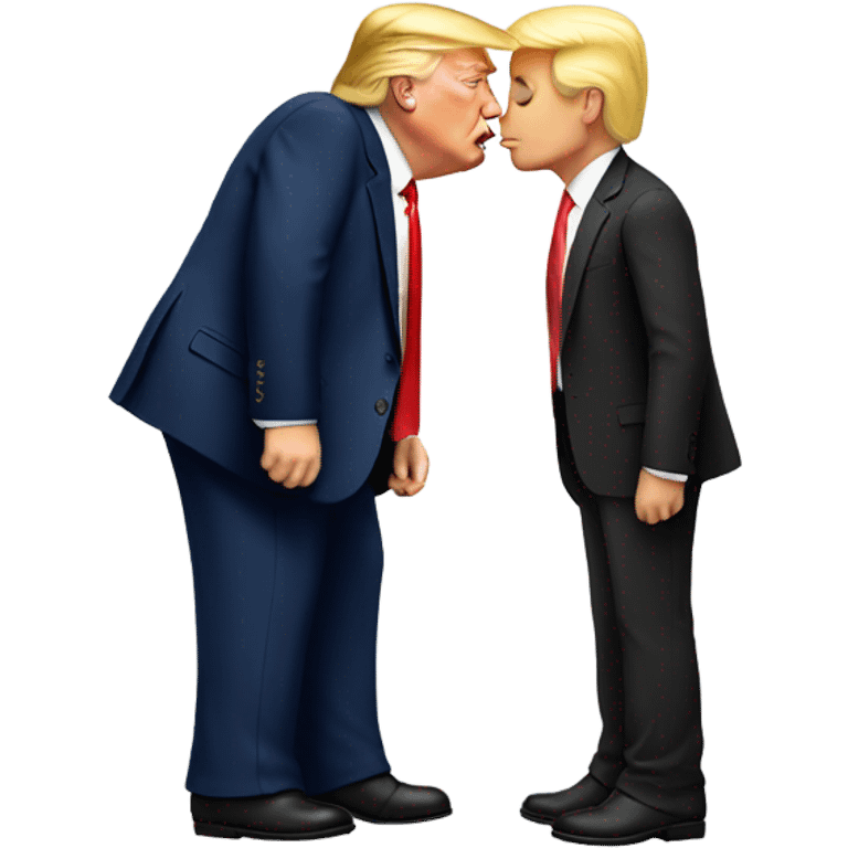 Tall white guy kissing Donald trump emoji