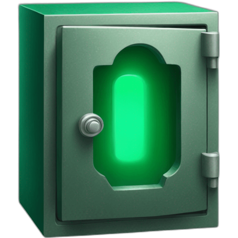 open safe in the middle of the emerald emoji