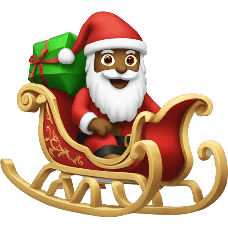 Santa in red sleigh emoji