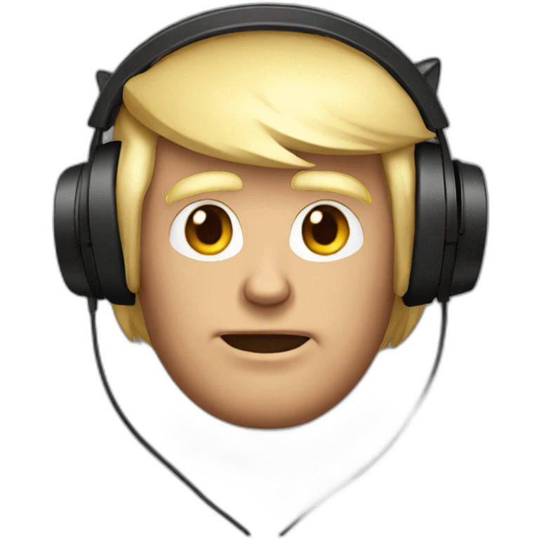 Donald Trump wearing cat ear headphones emoji