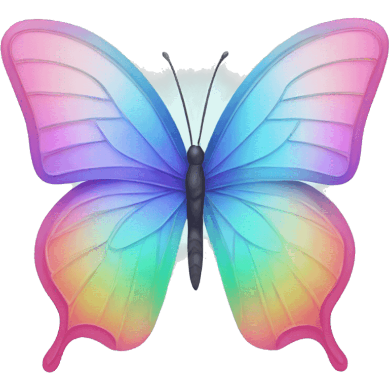 Pastel rainbow-gradient crystal butterfly emoji