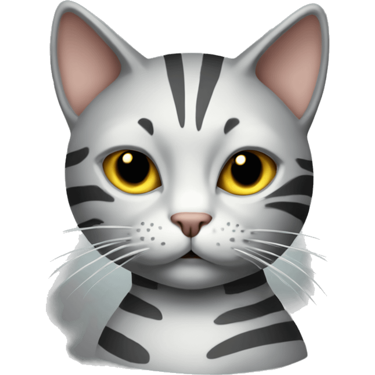 Light grey striped cat smoking  emoji