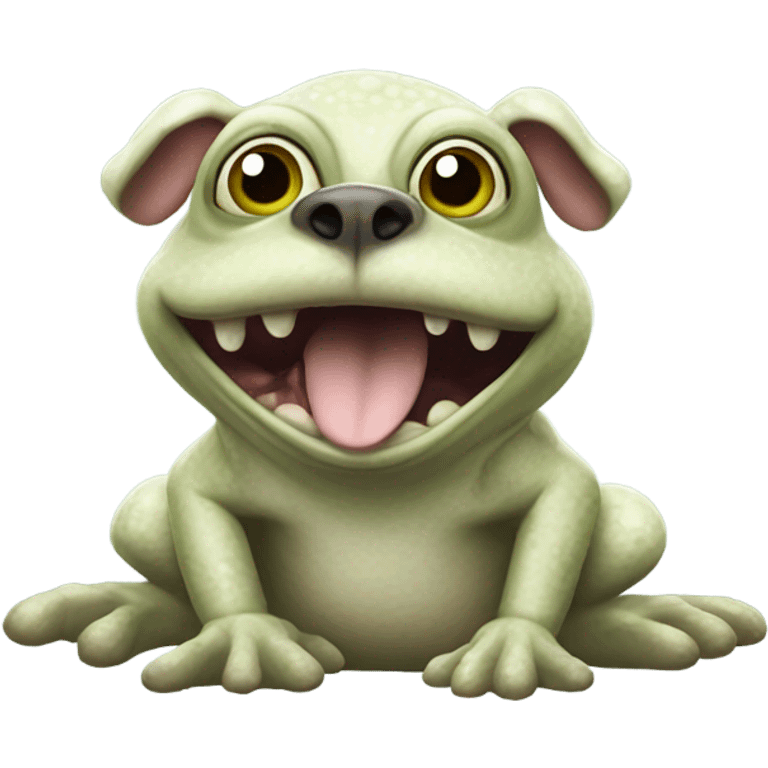 A frog dog emoji