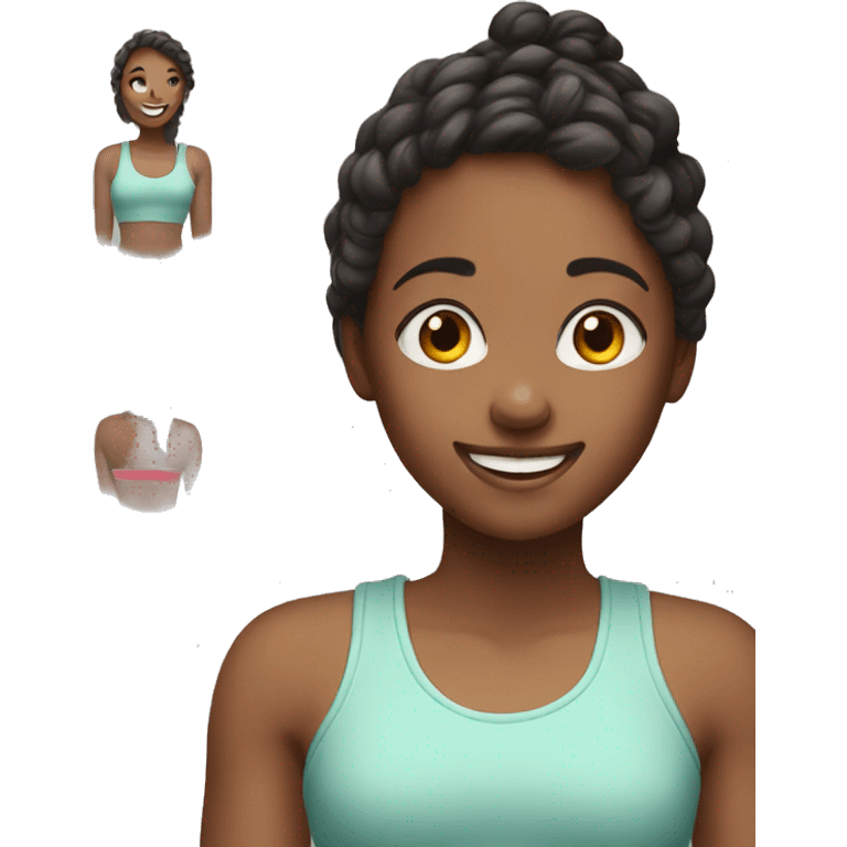 smiling girl in tank top emoji