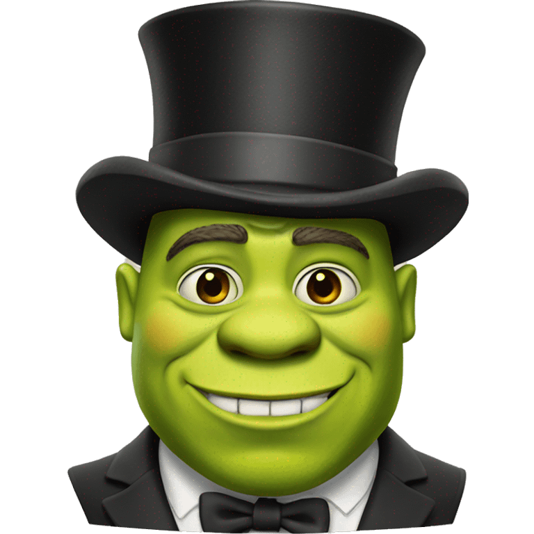 Shrek with a top hat emoji