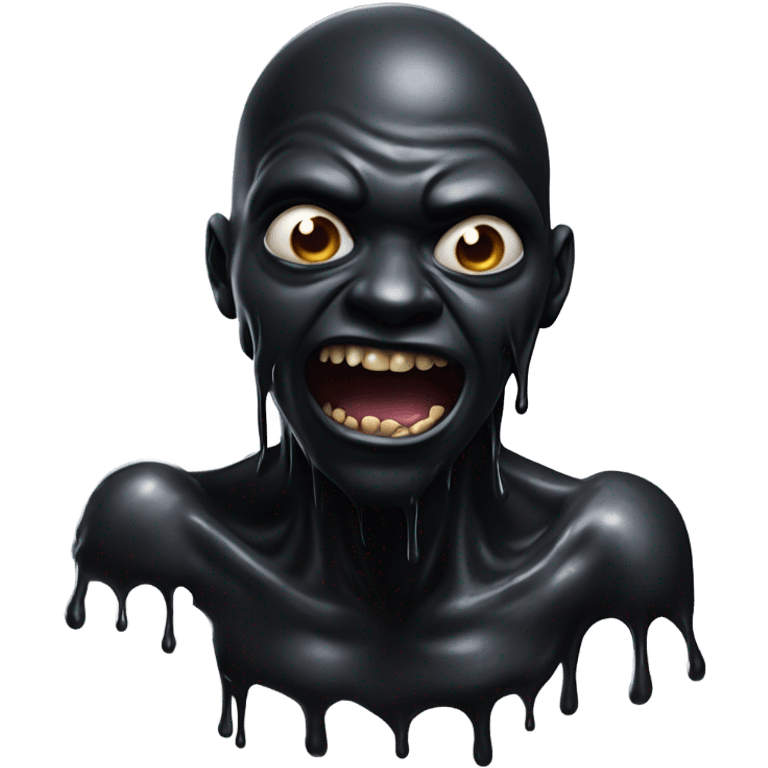 Man turning into black goo monster emoji