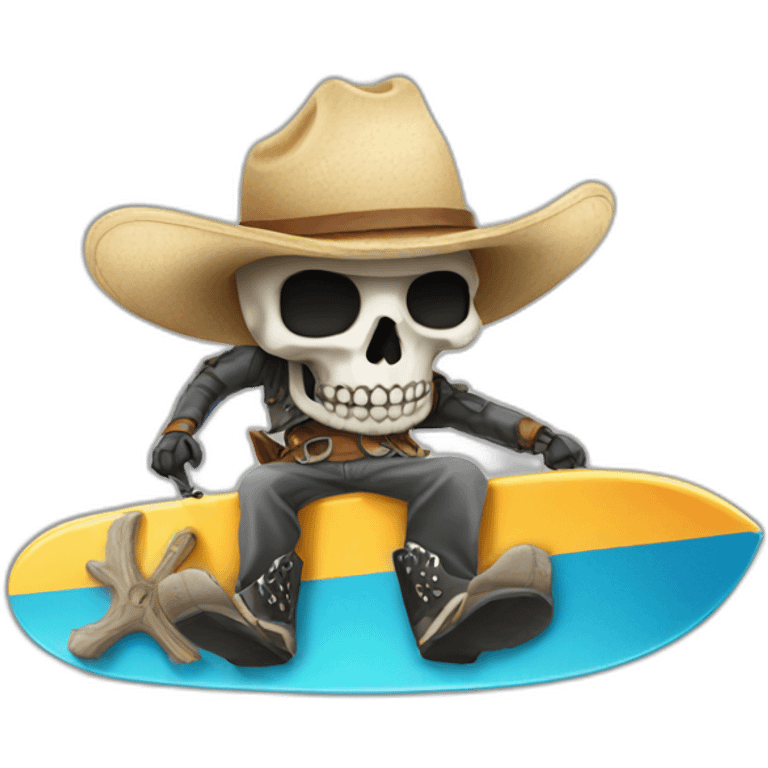 skull surfer cowboy emoji