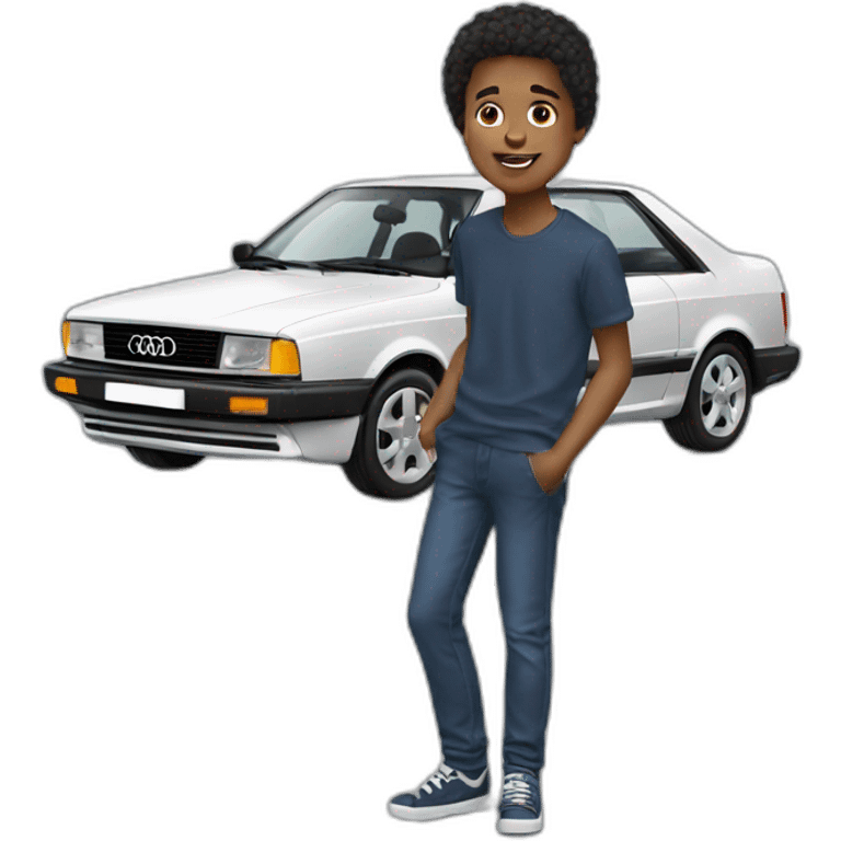 Boy with Audi 80 emoji