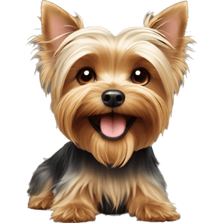 Happy Yorkshire terrier cute smiling  emoji