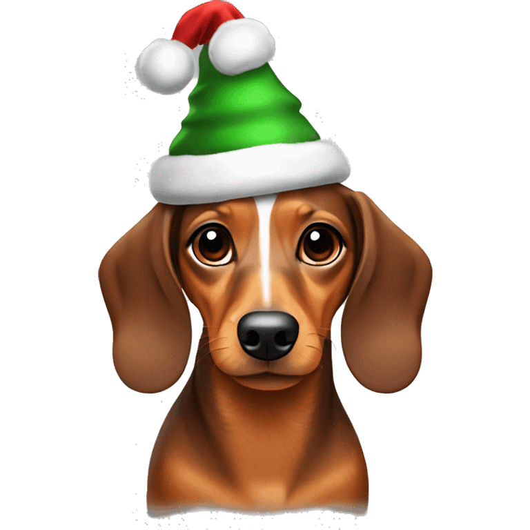 Dachshund with chrismas hat on  emoji