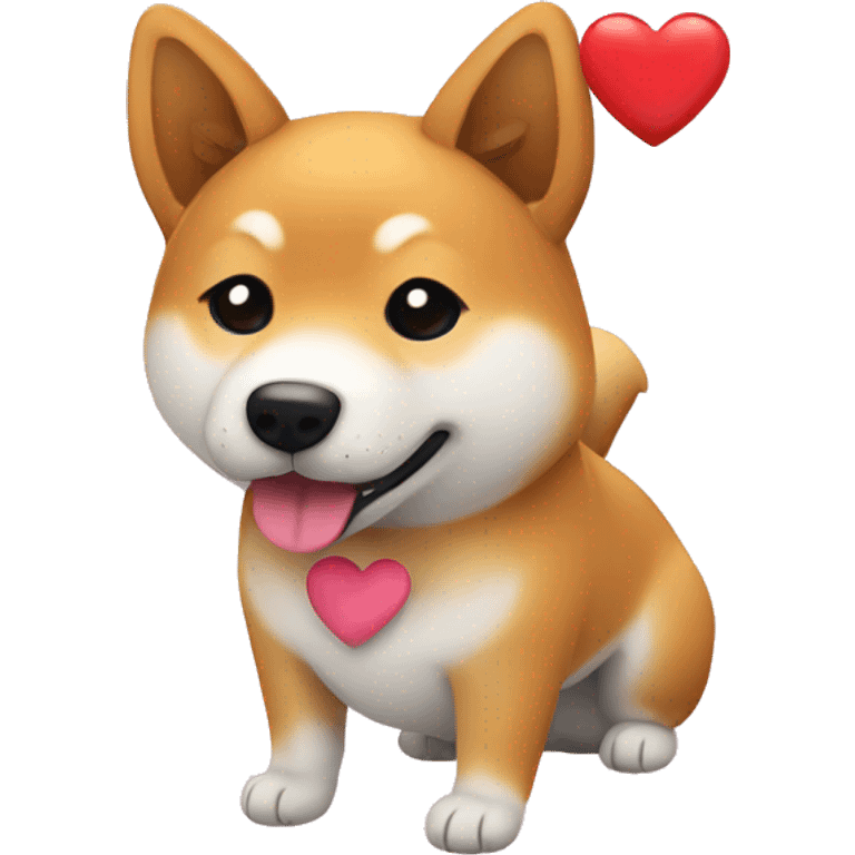 Shiba Inu making a heart emoji