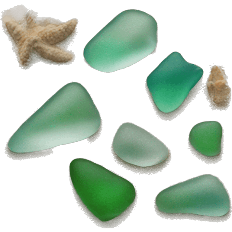 Seaglass pieces on the beach  emoji