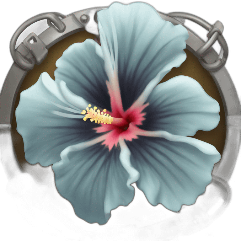 Hibiscus with metal protection. emoji