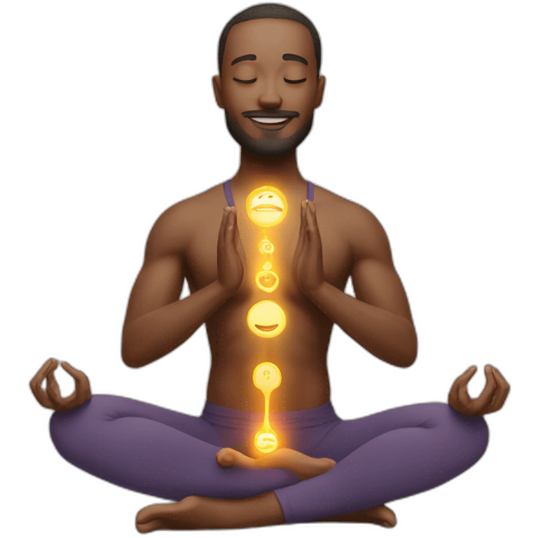 Yoga man with Ai emoji