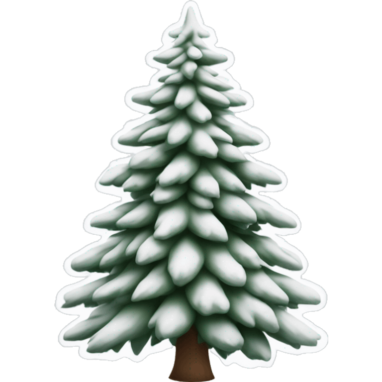  actual white fir christmas tree isolated.  emoji