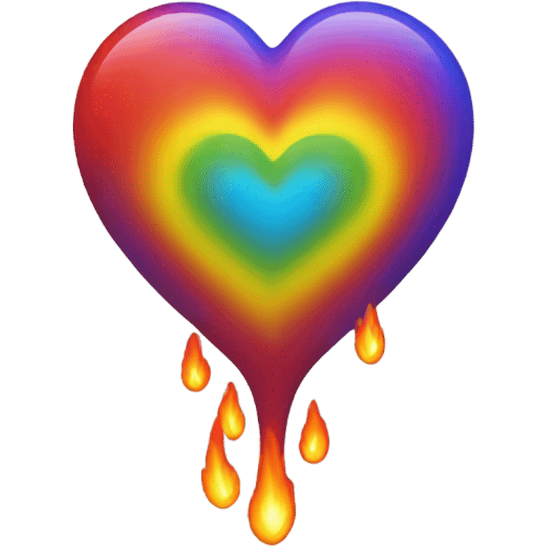 Rainbow heart burning emoji