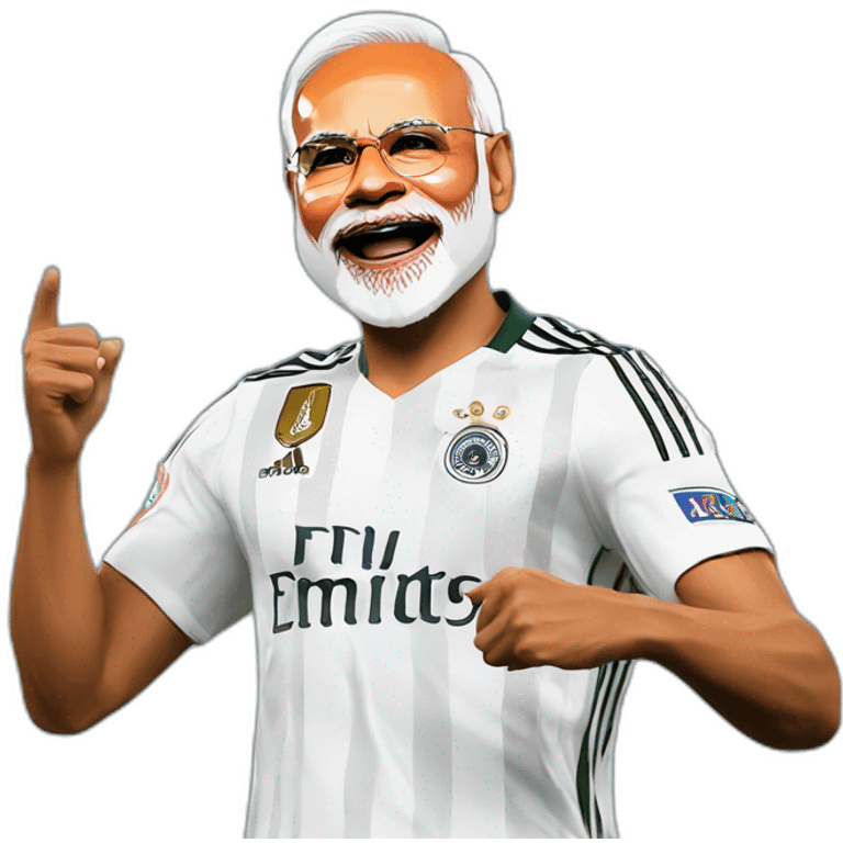 hyper realistic narendra modi doing cristiano ronaldo's celebration 'siuuu' emoji